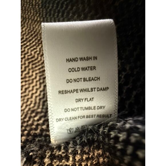 PH5 100% WOOL Monochrome Southwestern Duster/ Sweater Vest /Cardigan Size XS - Picture 6 of 12